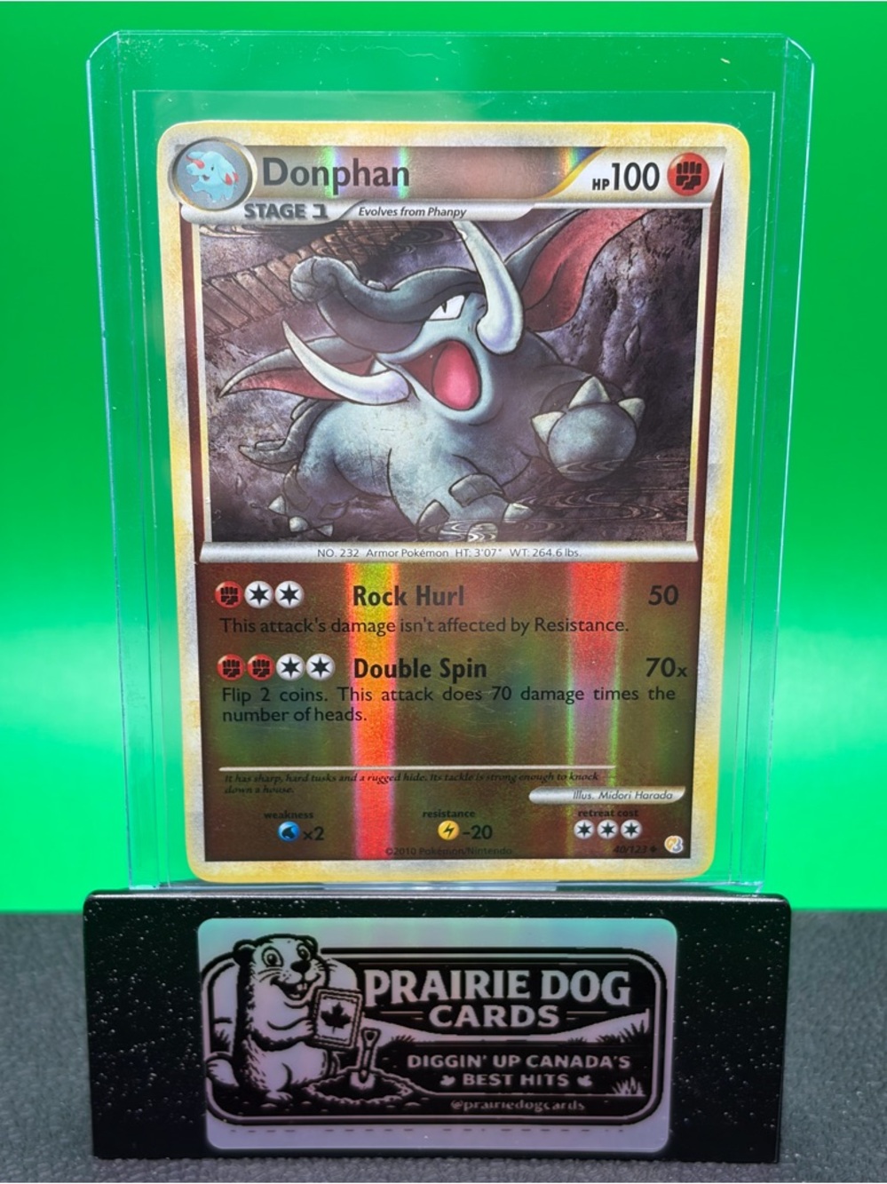 Heart Gold Soul Silver Donphan Reverse Holographic Pokemon Card